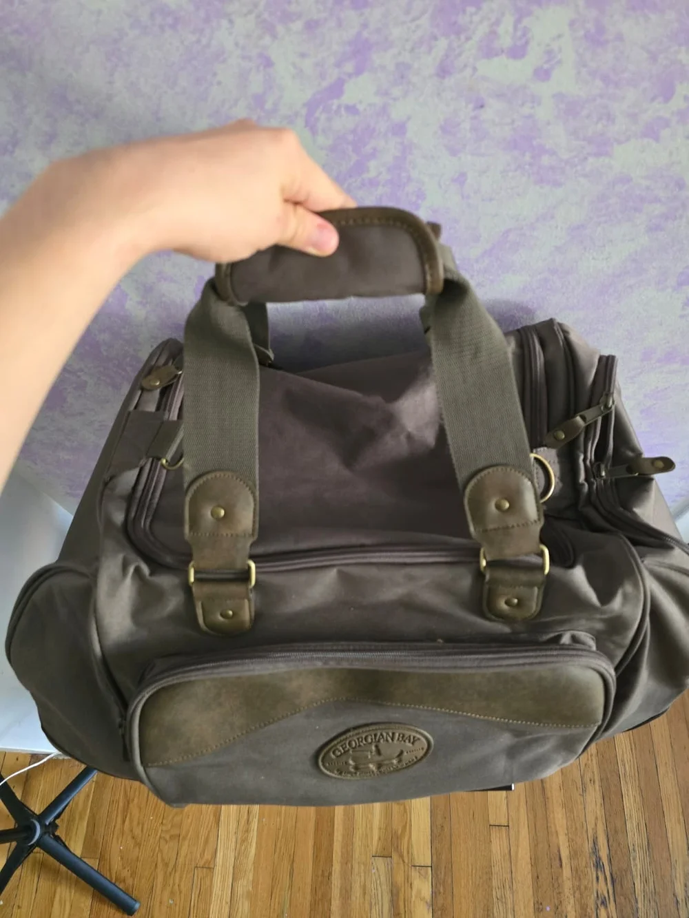 Brown Men's Canvas Duffel Bag